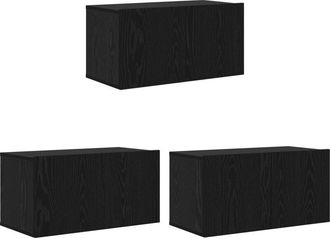 vidaXL Vidaxl - Gabinete de tv 3 pcs Negro 60 x 30 x 30 cm Madera contrachapada