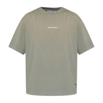 Acne Studios T-Shirts, male, Green, Size: XL/2XL Mended Logo T-Shirt