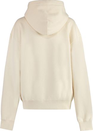 Jil Sander Womens Logo Cotton Hoodie Ecru Hoodies