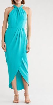 Julia Jordan Knot Neck Halter Dress in Aqua Fresh at Nordstrom Rack, Size 16