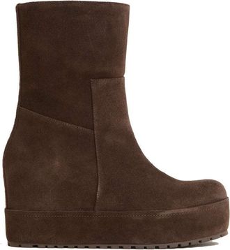 Paloma Barceló Wedge Ankle Boots In Brown Suede