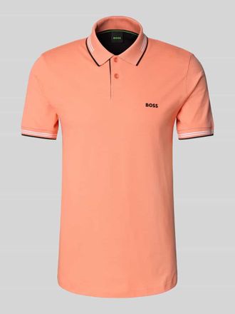 HUGO BOSS Poloshirt mit Label-Detail Modell Paul in Lachs, Größe S