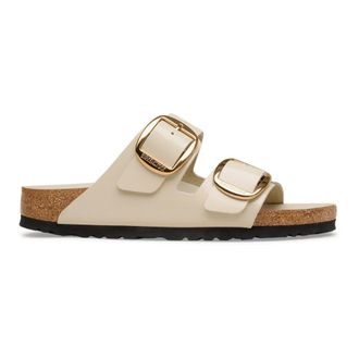 Birkenstock Sliders, female, White, Size: 10 US Arizona Big Buckle
