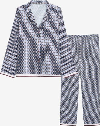 Laurence Tavernier Satin-Schlafanzug mit geometrischem Muster