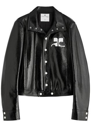 Courrèges Boxy Crinkled Vinyl Jacket - Black - 50 (UK12 / M)