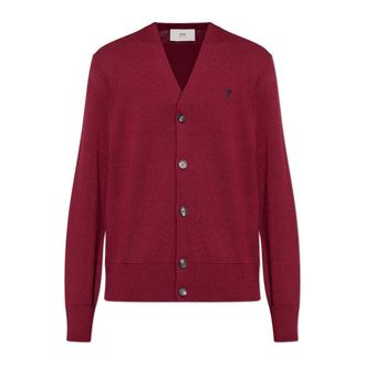 Ami Cardigans, male, Red, Size: 2XL Cardigan with embroidered logo