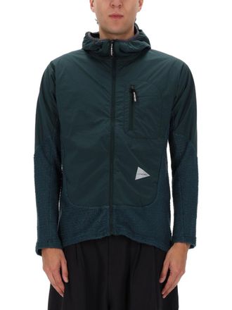 And Wander Green Alpha Direct Polyester Hooded Jacket