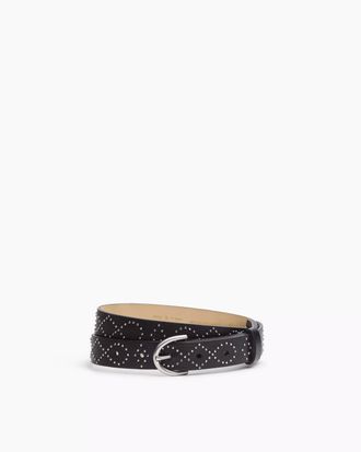 Rag & Bone Womens Maisie Studded Leather Belt In Black