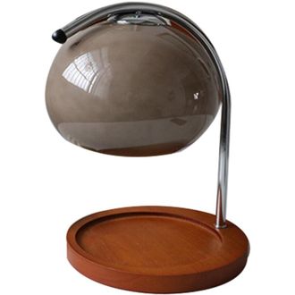 OEM L&aacute;mpara De Cera Arom&aacute;tica Retro, Bandeja De Almacenamiento De Madera, Calentador De Velas De Cristal, L&aacute;mpara De Mesilla De Noche Para Dormitorio, L&aacute;m