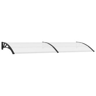 vidaXL Marquesina Para Puerta Pc Negro Y Transparente 300x75 Cm Vidaxl