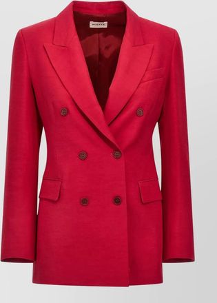 P.A.R.O.S.H. viscose linen double-breasted blazer