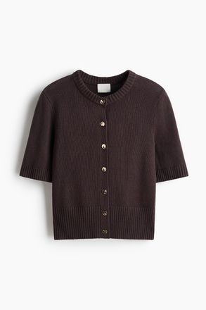 H&M Cardigan mit Kurzarm - Brown