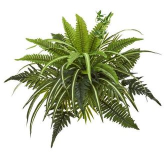 Nearly Natural 22-in Mixed Greens and Fern Artificial Bush Plant at Nordstrom