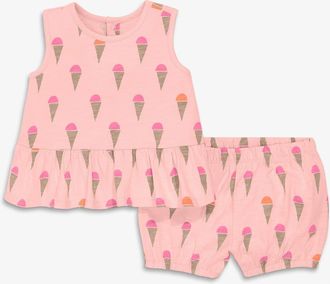 primary Baby Tank And Bubble Shorts Set In Ice Cream Cones in Flamingo Ice Cream Cones at Nordstrom, Size 0-3M