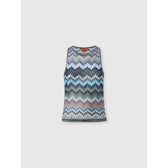 Missoni Snake-pattern Viscose Sleeveless Top in Blue at Nordstrom, Size 40 It