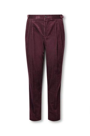 Mr P. Slim-Fit Straight-Leg Cotton and Cashmere-Blend Corduroy Tuxedo Trousers