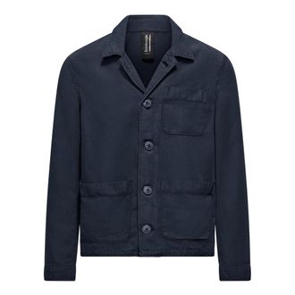 Bomboogie Dobby Tencel Linnen Jas - Heren - Jassen - Blauw - Maat: XL Linnen