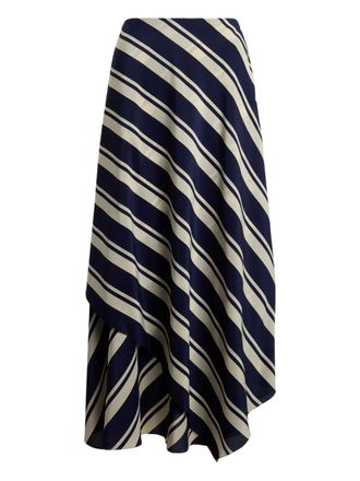 Ralph Lauren Collection Striped Handkerchief Tilda Skirt - women - Mulberry Silk - 0 - Blue