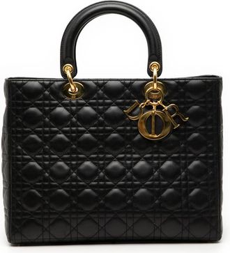 Dior Pre-owned Dior Large Lambskin Cannage Lady Ladies A106OSA5GSC8PUMG
