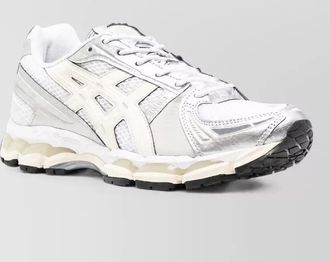 Asics synthetic leather low-top sneakers