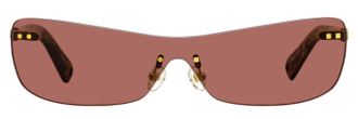 Jacquemus JAC69S Oversized Sculptural Wrap Sunglasses - Brown
