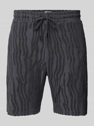 Scotch & Soda Regular Fit Sweatshorts mit Strukturmuster in Black, Gr&ouml;&szlig;e XXL