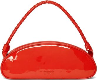 Msgm Borsa tote in pelle con logo - Rosso