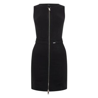 Diesel Jurk met rits - Dames - Jurken - Zwart - Maat: XS Katoen