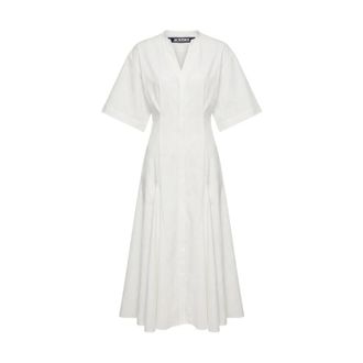 Jacquemus Maxi Dresses, female, White, Size: 2XS La Robe Moisson