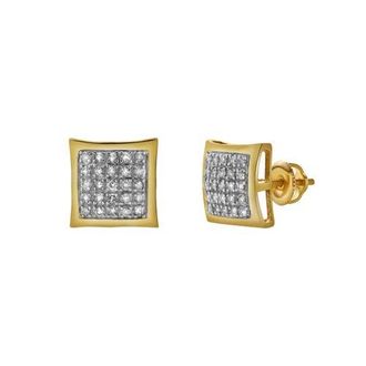 LuvMyJewelry Serenidade 10K Yellow Gold Diamond Unisex Earrings - 0.14 Cts at Nordstrom