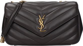 Saint Laurent Loulou Damens Umh&auml;ngetasche aus grauem/urbangrauem Leder