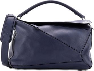 Loewe Puzzle Bag Leather Large satchel - Blu