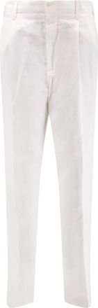 Brunello Cucinelli Suit Broeken - Heren - Nette broeken - Wit - M - Katoen - Broeken