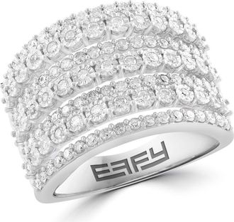 Effy Sterling Silver Diamond Ring in White at Nordstrom Rack, Size 7