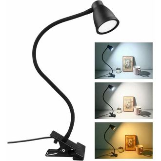 OEM L&aacute;mpara De Escritorio Led Con Clip, 3 Colores De Brillo Ajustables, L&aacute;mpara De Mesita De Noche Usb Con Clip, L&aacute;mpara De Lectura Flexible De 360&deg; Con P