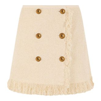 Elisabetta Franchi Short Skirts, female, Beige, Size: M Short Skirt