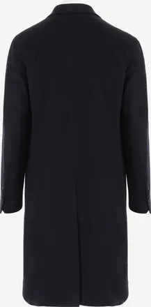 Tagliatore Mens Double-Breasted Wool Coat Dark Blue Virgin