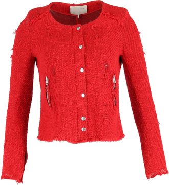 Iro Iro Agnette Distressed Jacket in Red Tweed