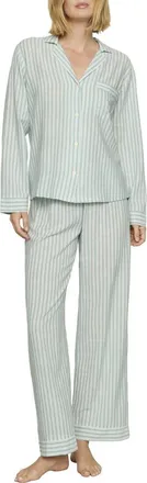 Eberjey Nautico Stripe Long Sleeve Top & Pants Pajamas in Regatta Stripe Seagr at Nordstrom, Size X-Large