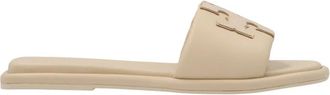 Tory Burch Teenslippers Slippers - Dames - Sandalen - Beige - 38 1/2 EU - Leer - Schoenen