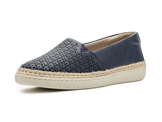 Trotters Accent Perf Womens Flat Shoes Navy : 7.5 N (AA), Leather