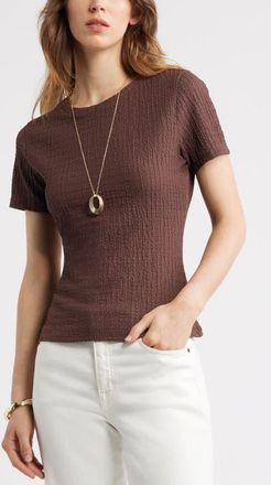 Nordstrom Textured T-Shirt in Brown Roast at Nordstrom, Size Xx-Small