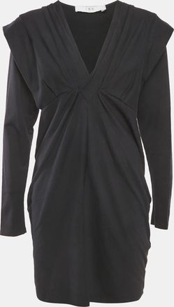 Iro Iro Black Cotton Knit V-Neck Emylie Mini Dress