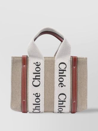 Chlo&eacute; woody linen tote bag