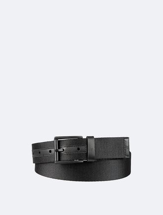 Calvin Klein Mens Tonal Fabric Belt - Black - S