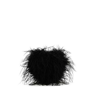Alexander Wang Black Feathers Clutch