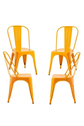 Regalos Miguel Packs Sillas Comedor - Pack 4 Sillas Torix - Naranja Azafr&aacute;n