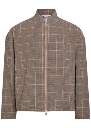 Mki Miyuki Zoku Checked Textured Woven Track Jacket - Brown - XL