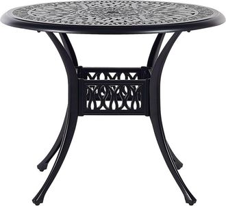 Beliani Beliani - Mesa De Comedor De Jard&iacute;n Negra De Aluminio Redonda &Oslash; 90 Cm Estilo Vintage Ancona