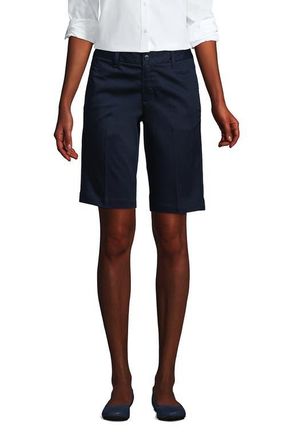 Lands End School Uniform Young Plain Front Blend Chino Shorts in Classic Navy at Nordstrom, Size 2Long